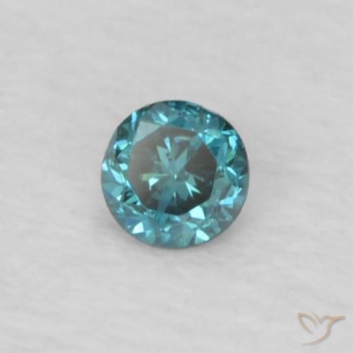 Diamante Azul natural de 0.04 ct, Redondo, VS