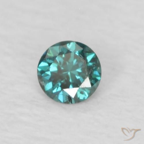 Diamante Verde natural de 0.03 ct, Redondo, VS
