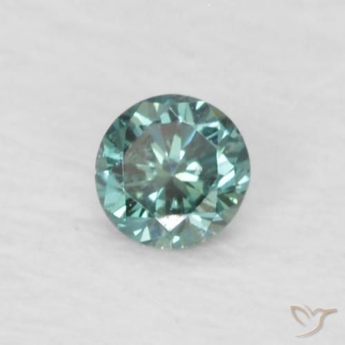 Diamante Verde menta natural de 0.04 ct, Redondo, VVS-VS
