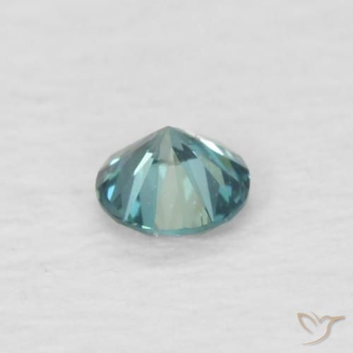 Diamante Verde menta natural de 0.04 ct, Redondo, VVS-VS