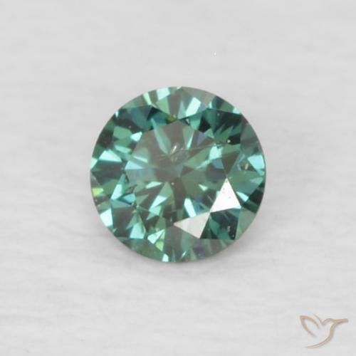Diamante Verde natural de 0.05 ct, Redondo, VVS-VS