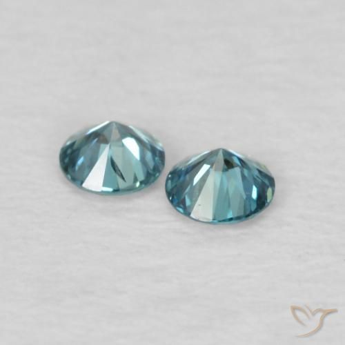 Gemas de diamante azul natural de 0,09 ct, corte redondo, VVS