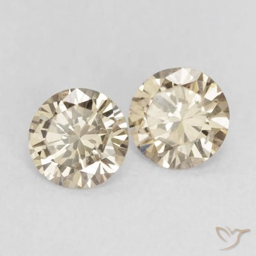 Gemas de Diamante Marrón claro natural de 0.56 ct, Redondo, VS-SI