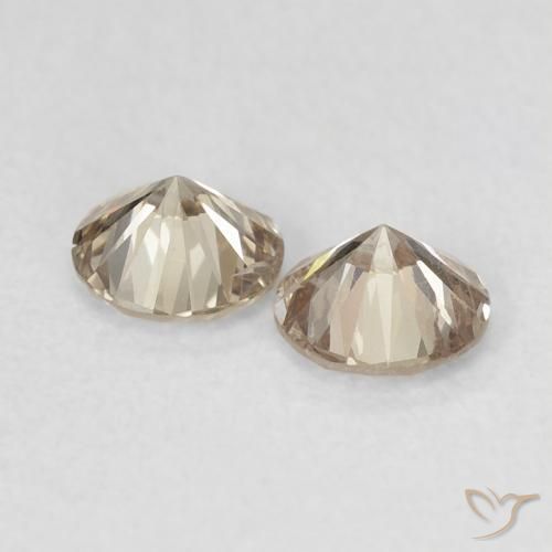 Gemas de Diamante Marrón claro natural de 0.56 ct, Redondo, VS-SI