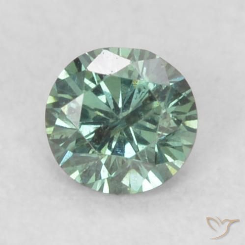 0.09ct Natural Verde menta Diamante, Redondo, SI