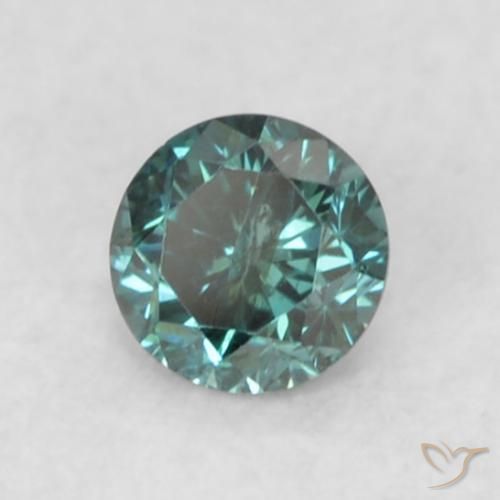 Diamante Verde natural de 0.06 ct, Redondo, SI