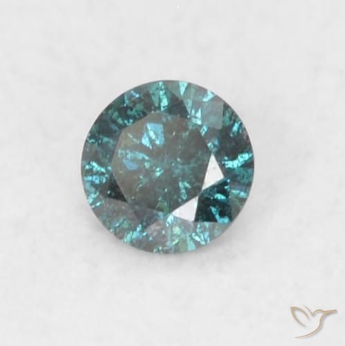 Diamante Azul natural de 0.03 ct, Redondo, SI