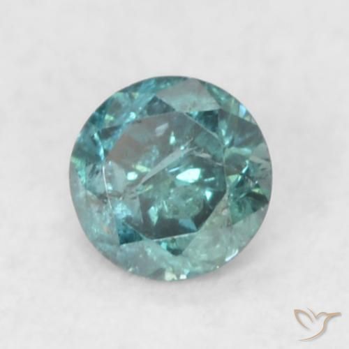 Diamante Azul natural de 0.06 ct, Redondo, SI