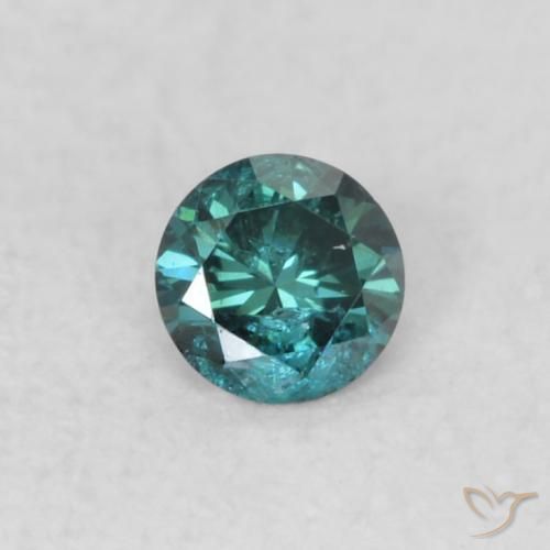 0.07ct Natural Azul Diamante, Redondo, SI