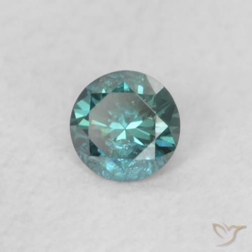 Diamante Azul natural de 0.07 ct, Redondo, SI