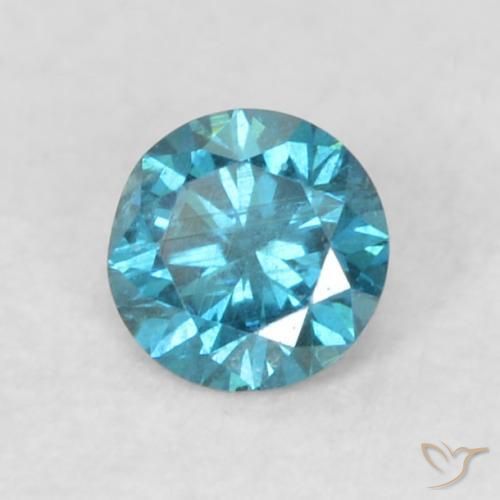 Diamante Azul natural de 0.08 ct, Redondo, VS