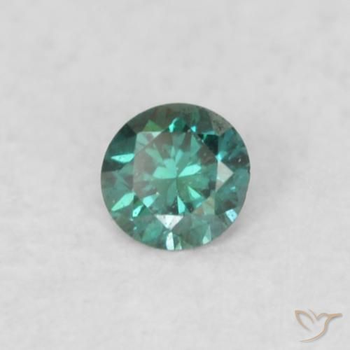 Diamante Verde natural de 0.03 ct, Redondo, VVS-VS