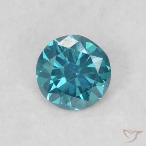 0.07ct Natural Azul Diamante, Redondo, VVS-VS