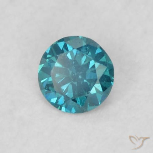 Diamante Azul natural de 0.07 ct, Redondo, VVS-VS