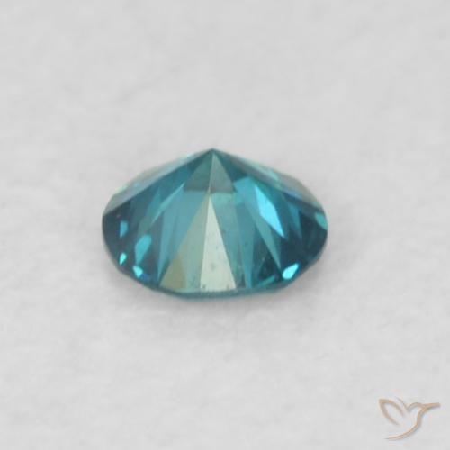 Diamante Azul natural de 0.07 ct, Redondo, VVS-VS