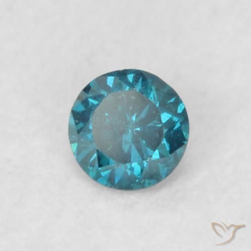 Diamante Azul natural de 0.06 ct, Redondo, VS