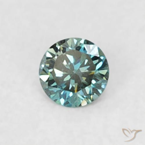 Diamante Verde natural de 0.04 ct, Redondo, VVS-VS