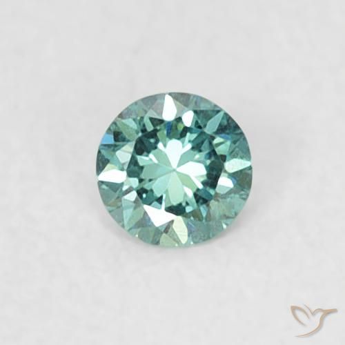 0.06ct Natural Verde Diamante, Redondo, VVS-VS