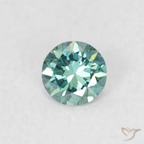 Diamante Verde natural de 0.06 ct, Redondo, VVS-VS