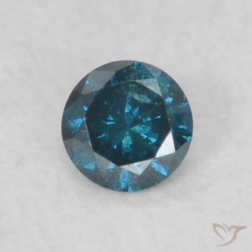 Diamante Azul natural de 0.06 ct, Redondo, VS-SI