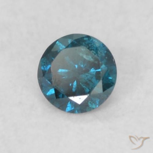 Diamante Azul natural de 0.06 ct, Redondo, VS-SI