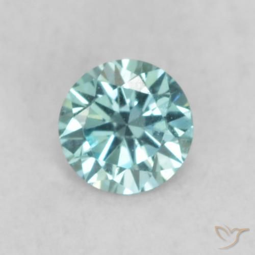 Diamante azul natural de 0,07 ct, corte redondo, VVS-VS