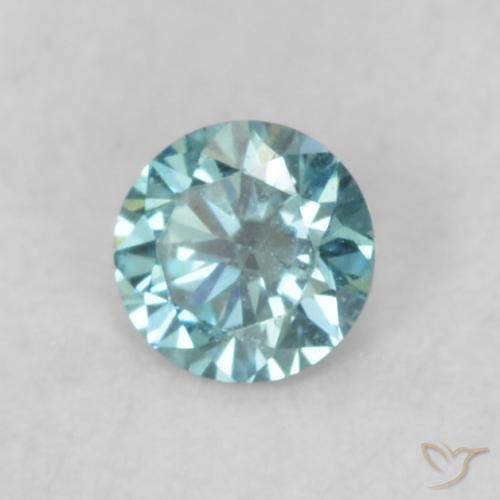 Diamante azul natural de 0,07 ct, corte redondo, VVS-VS