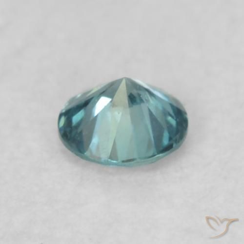 Diamante azul natural de 0,07 ct, corte redondo, VVS-VS
