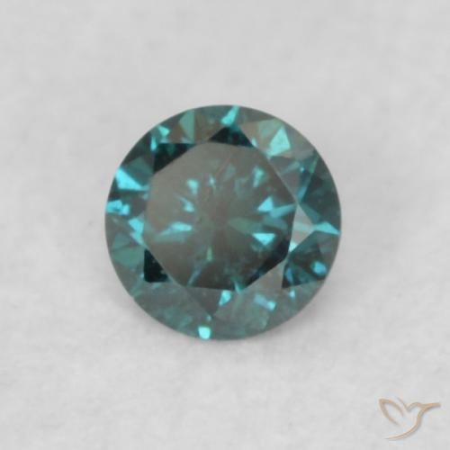 Diamante Azul natural de 0.06 ct, Redondo, VS-SI