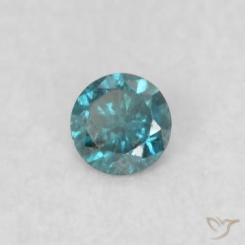 Diamante Azul natural de 0.03 ct, Redondo, SI