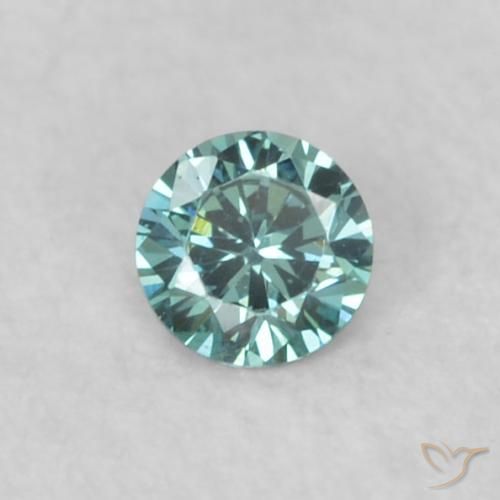0.03ct Natural Azul Diamante, Redondo, VS