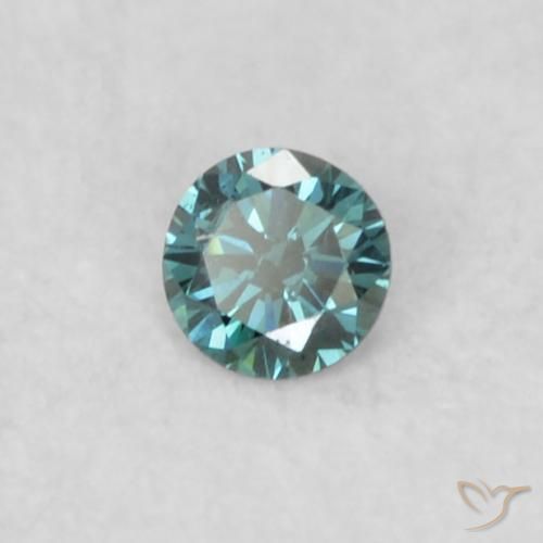 Diamante Azul natural de 0.03 ct, Redondo, VS