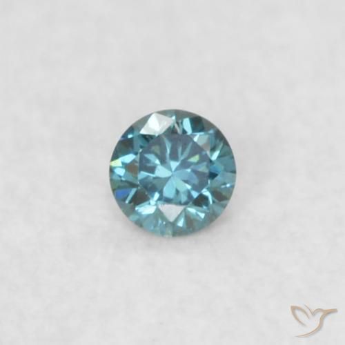 0.02ct Natural Azul Diamante, Redondo, VS