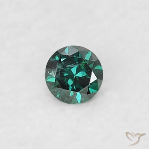 Diamante Verde natural de 0.02 ct, Redondo, SI
