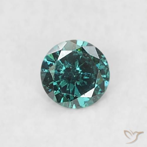 Diamante Verde natural de 0.03 ct, Redondo, SI