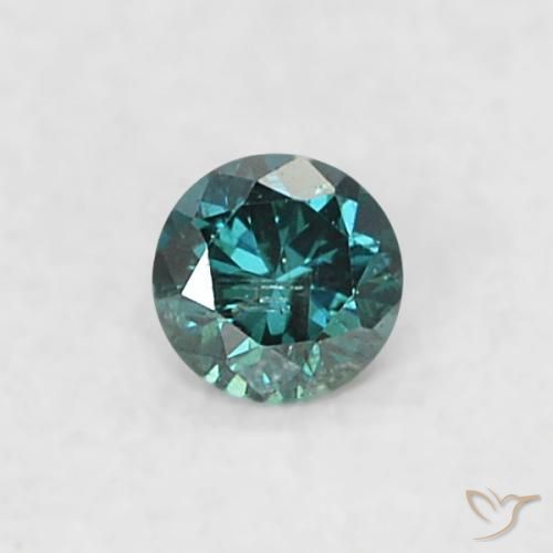 0.03ct Natural Azul Diamante, Redondo, SI
