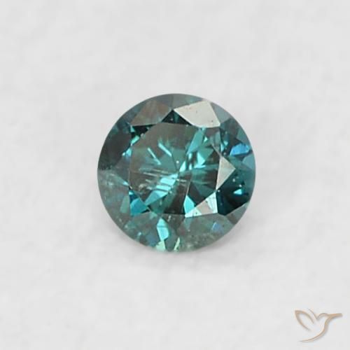 Diamante Azul natural de 0.03 ct, Redondo, SI