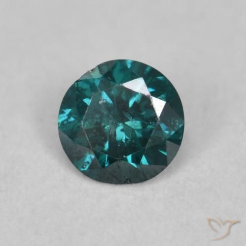 Diamante Verde natural de 0.12 ct, Redondo, SI