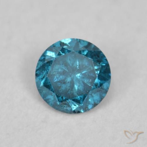 Diamante Azul natural de 0.07 ct, Redondo, SI