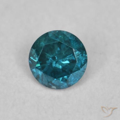 Diamante Azul natural de 0.06 ct, Redondo, VVS-VS