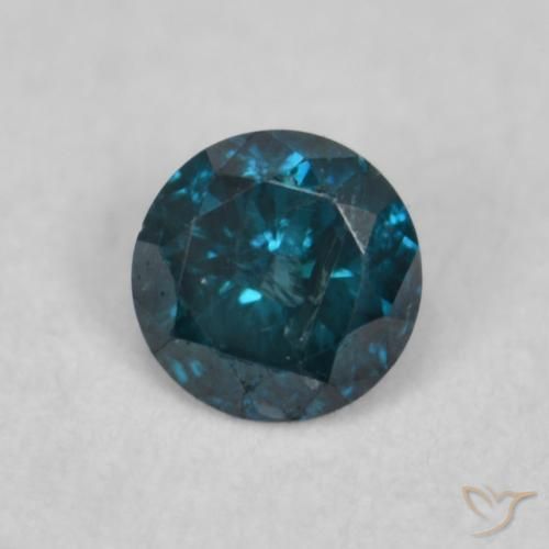 Diamante Azul natural de 0.07 ct, Redondo, VVS-VS