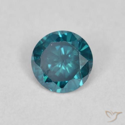 Diamante Azul natural de 0.12 ct, Redondo, VVS-VS