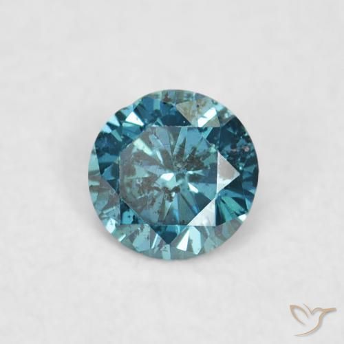 Diamante Azul natural de 0.06 ct, Redondo, VVS-VS