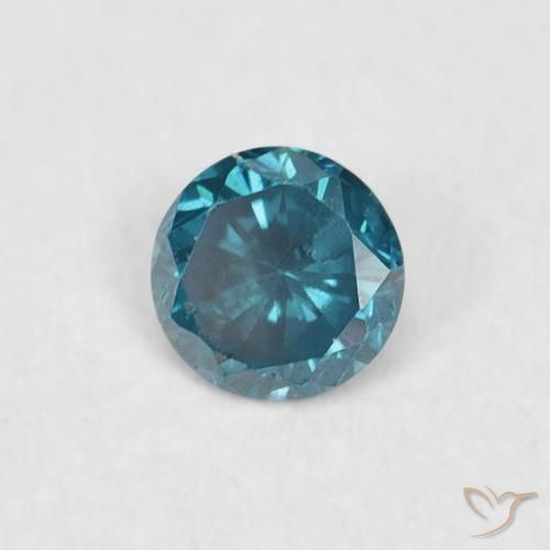 Diamante Azul natural de 0.03 ct, Redondo, VVS-VS