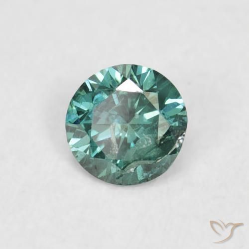 Diamante Verde natural de 0.06 ct, Redondo, VVS-VS