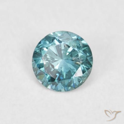 Diamante Azul natural de 0.06 ct, Redondo, VVS-VS