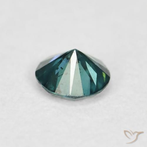 Diamante Verde natural de 0.09 ct, Redondo, VVS-VS