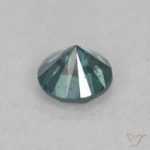 Diamante Verde natural de 0.10 ct, Redondo, VVS-VS