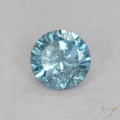 Diamante Azul natural de 0.03 ct, Redondo, VVS-VS
