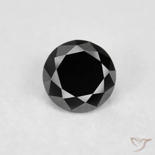 0.03ct Natural Negro Diamante, Redondo, Opaco